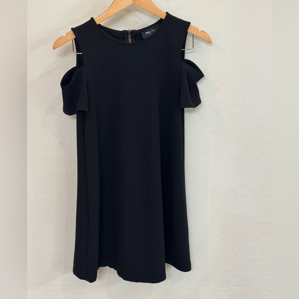 Ronni Nicole Black Cold-Shoulder Mini Dress Size 2 Petite